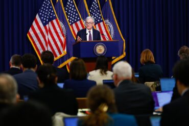 Jerome Powell speaking as markets reduce rate cut expectations