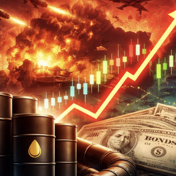 Oil refinery as prices swing amid rising bond yields and global market uncertainty