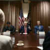 President Donald Trump speaks about oil prices during discussion with Treasury officials